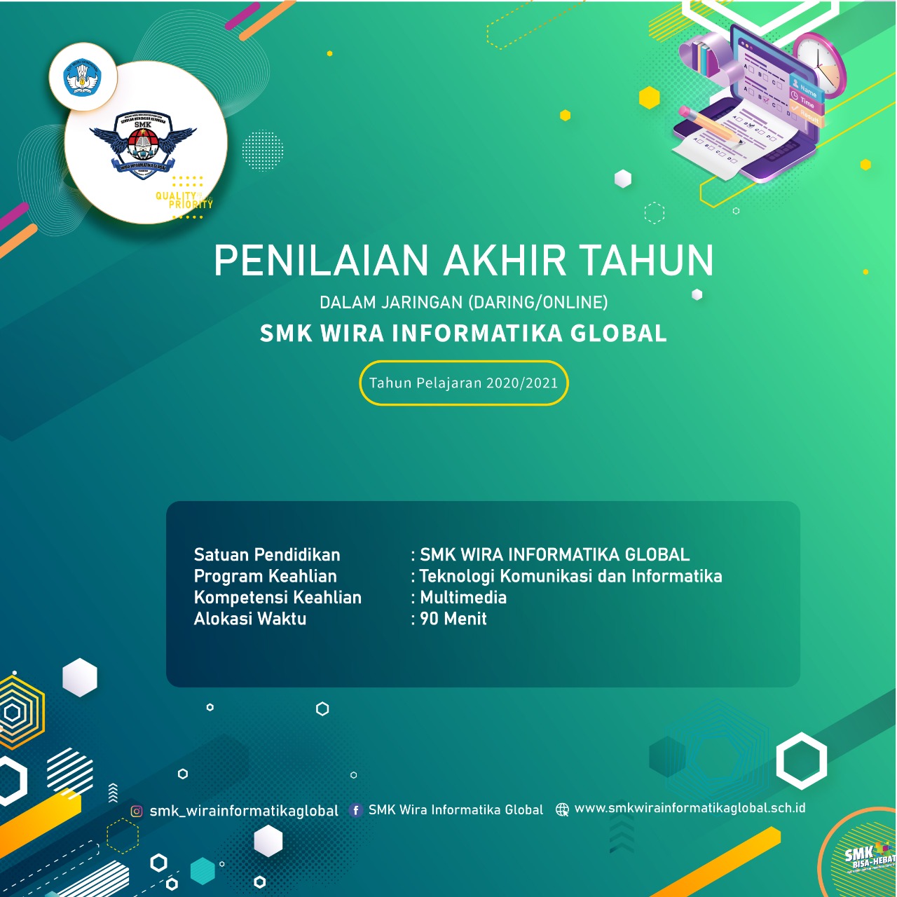 Soal Penilaian Akhir Tahun SMK Wira Informatika Global Tahun Pelajaran
